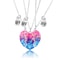 Stitching Heart Magnetic Best Friends Pendant Necklace Colorful Sequins Jewelry Gift For Men Couple 4