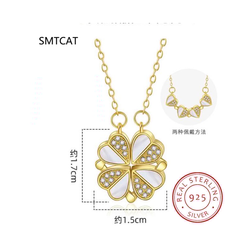 Spaceman Magnetic Heart Pendant Necklace Astronaut Star Couple Necklaces Friendship Jewelry Gift Fo 4