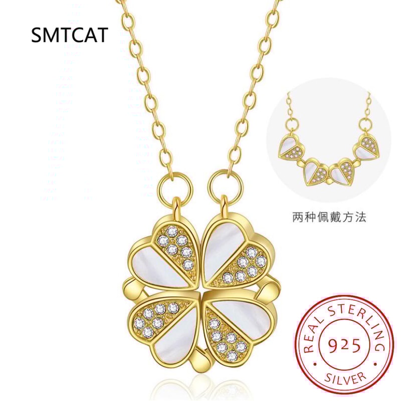 Spaceman Magnetic Heart Pendant Necklace Astronaut Star Couple Necklaces Friendship Jewelry Gift Fo 8