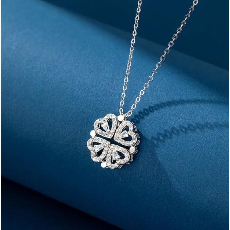 Spaceman Magnetic Heart Pendant Necklace Astronaut Star Couple Necklaces Friendship Jewelry Gift Fo 6