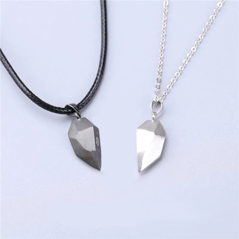 Fashion Couple Necklace Set Heart Magnetic Necklace For Couples Heart Combination Pendant Anniversa 2