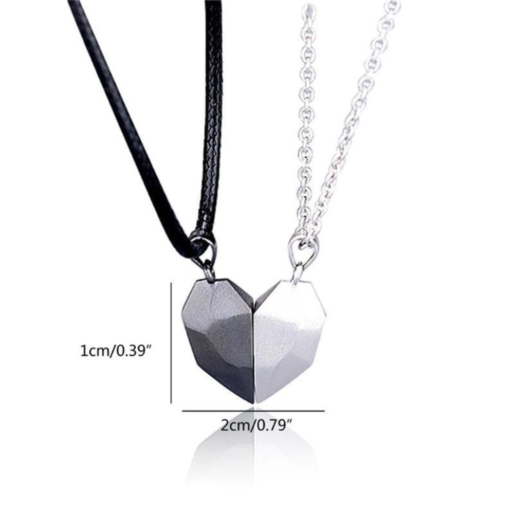 Fashion Couple Necklace Set Heart Magnetic Necklace For Couples Heart Combination Pendant Anniversa 4