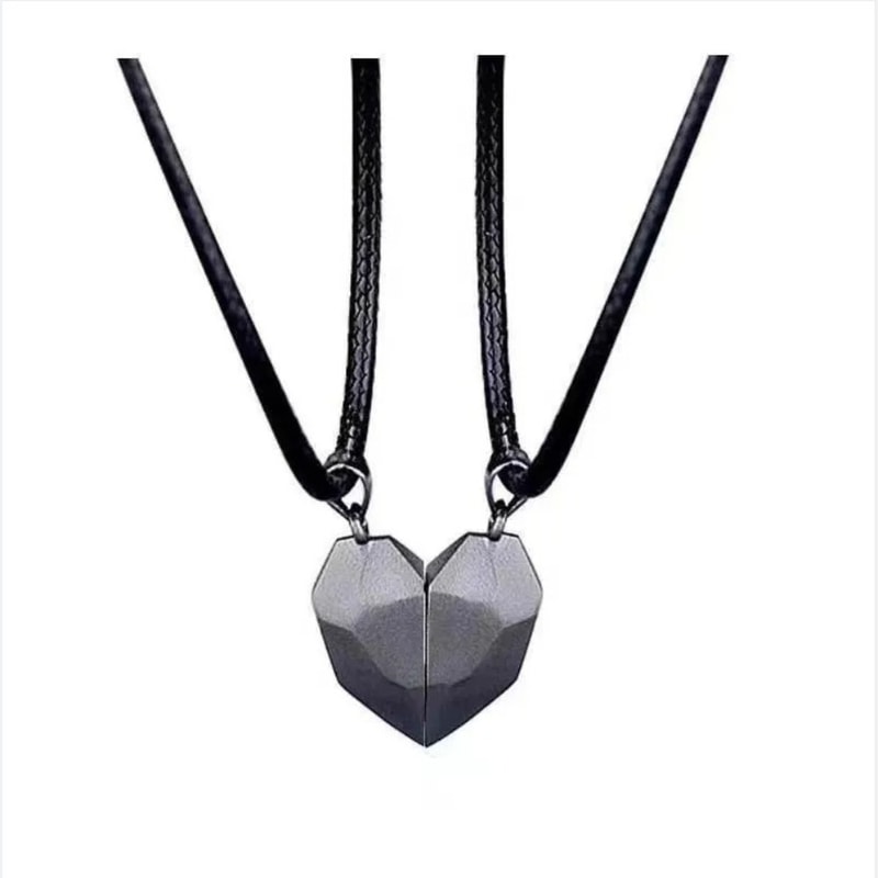 Fashion Couple Necklace Set Heart Magnetic Necklace For Couples Heart Combination Pendant Anniversa 6