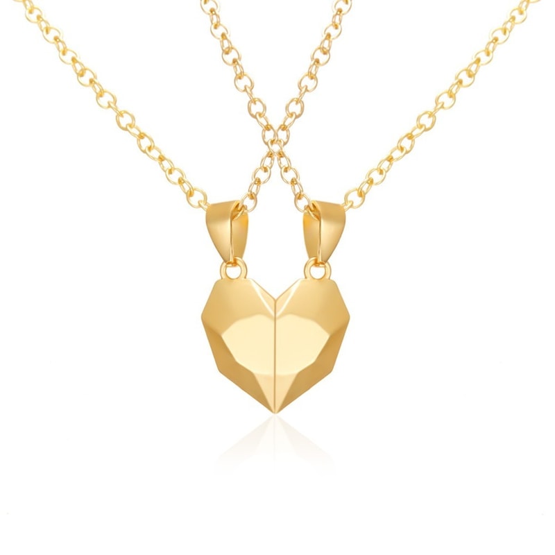 Fashion Couple Necklace Set Heart Magnetic Necklace For Couples Heart Combination Pendant Anniversa 8