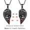 Creative Gothic Punk Skull Red Love Magnetic Heart Necklace Couple Jewelry For Women Men 1