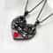 Creative Gothic Punk Skull Red Love Magnetic Heart Necklace Couple Jewelry For Women Men 5