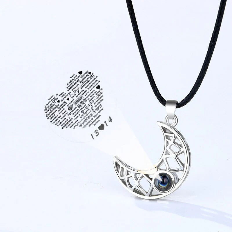 Magnetic Couple Matching Necklace For Women Men I Love You Projection Sun Moon Heart Pendant Jewelr 1