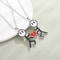 Couple Magnetic Necklace Simple Stickman Charm, Splicing Heart Pendant Jewelry Accessories, Romantic Gift