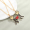 Couple Magnetic Necklace Simple Stickman Charm, Splicing Heart Pendant Jewelry Accessories, Romantic Gift