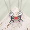 Couple Magnetic Necklace Simple Stickman Charm, Splicing Heart Pendant Jewelry Accessories, Romantic Gift