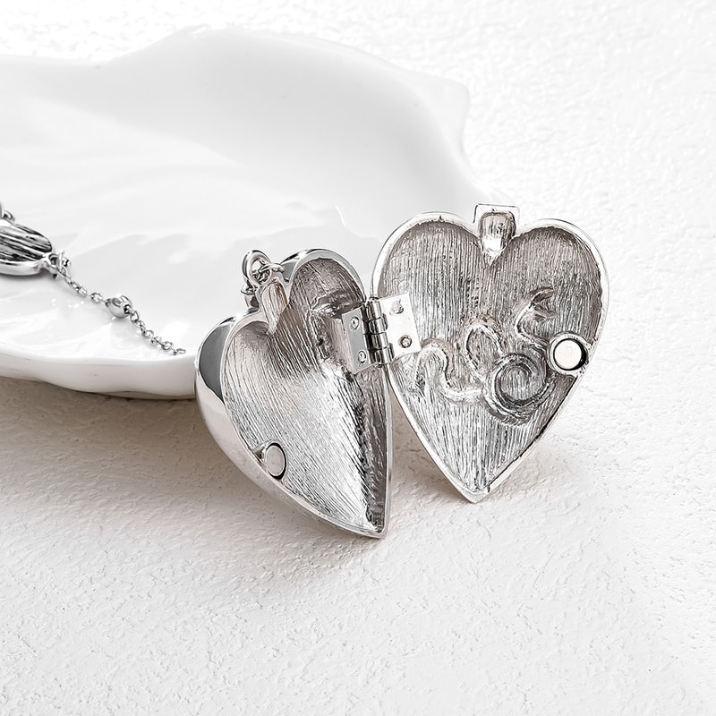 Heart Opening Locket Necklace For Women Girls Openable Magnetic Urn Pendant LDR Memorial Neck Chain 2