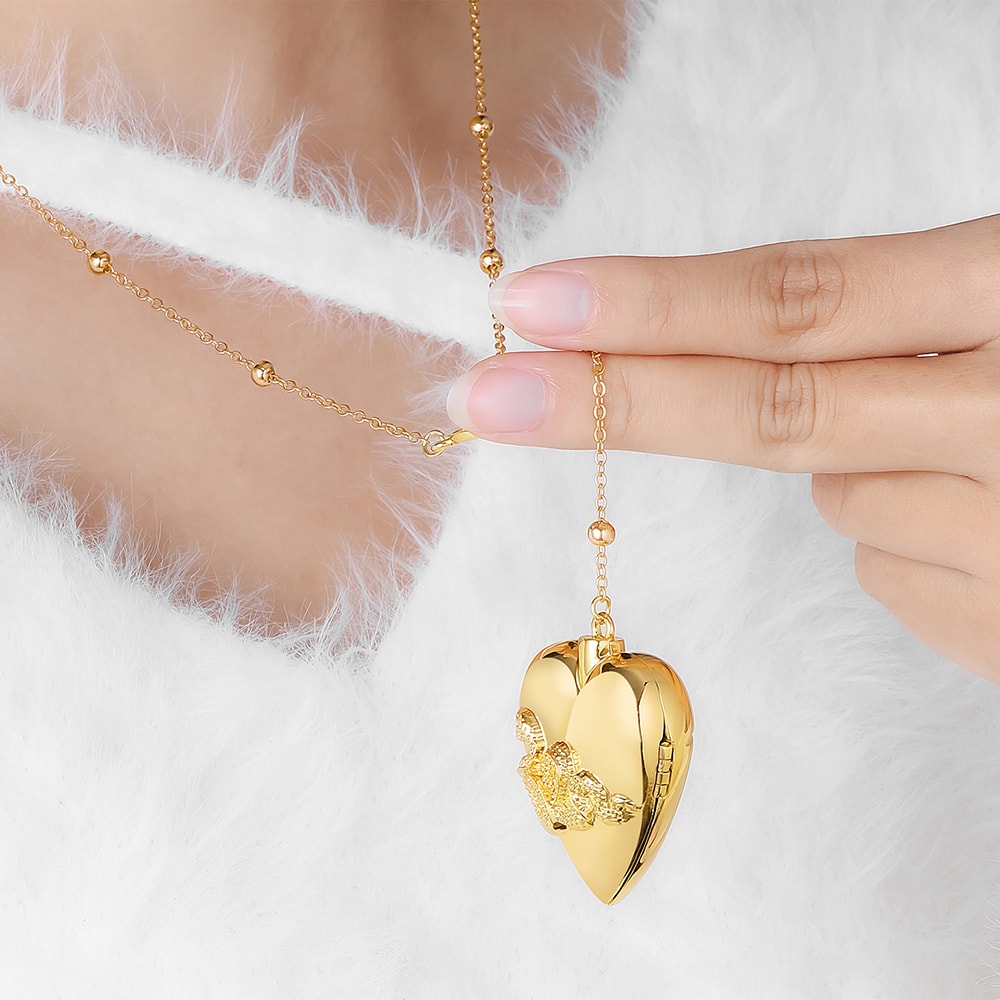 Heart Opening Locket Necklace For Women Girls Openable Magnetic Urn Pendant LDR Memorial Neck Chain 3