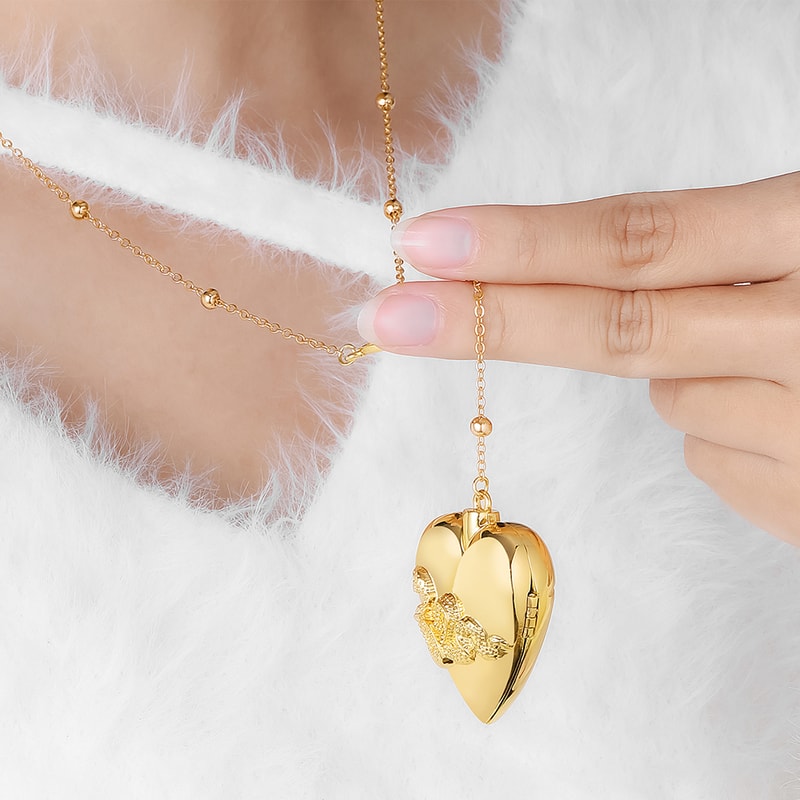 Heart Opening Locket Necklace For Women Girls Openable Magnetic Urn Pendant LDR Memorial Neck Chain 3