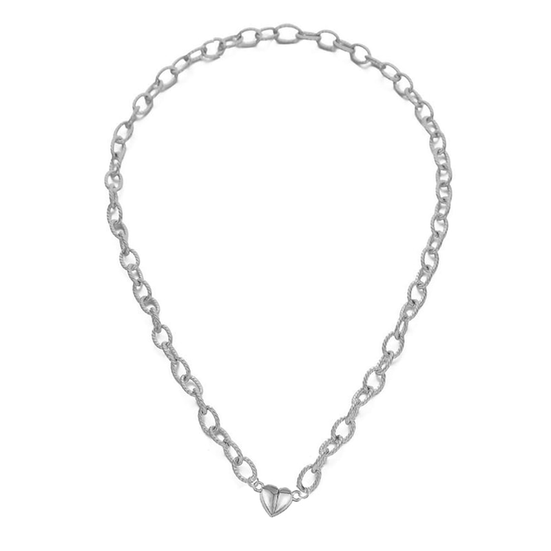 Stainless Steel Heart Pendant Necklaces New Style Magnetic Choker Jewelry For Women Girls 6