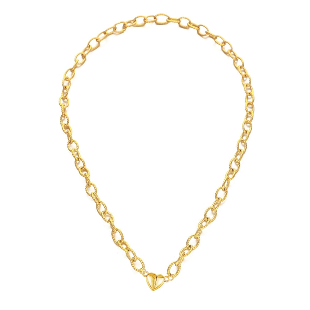 Stainless Steel Heart Pendant Necklaces New Style Magnetic Choker Jewelry For Women Girls 5