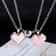 Pixel Heart Couple Necklace Mosaic Magnetic Attraction Heart Pendant Necklace For Women Men Jewelry 3