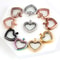 Stainless Steel Living Glass Locket Peach Heart Floating Charm Magnetic Closure Chain Necklace 1