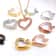 Stainless Steel Living Glass Locket Peach Heart Floating Charm Magnetic Closure Chain Necklace 2