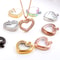 Stainless Steel Living Glass Locket Peach Heart Floating Charm Magnetic Closure Chain Necklace 2