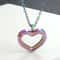 Stainless Steel Living Glass Locket Peach Heart Floating Charm Magnetic Closure Chain Necklace 5