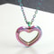 Stainless Steel Living Glass Locket Peach Heart Floating Charm Magnetic Closure Chain Necklace 5