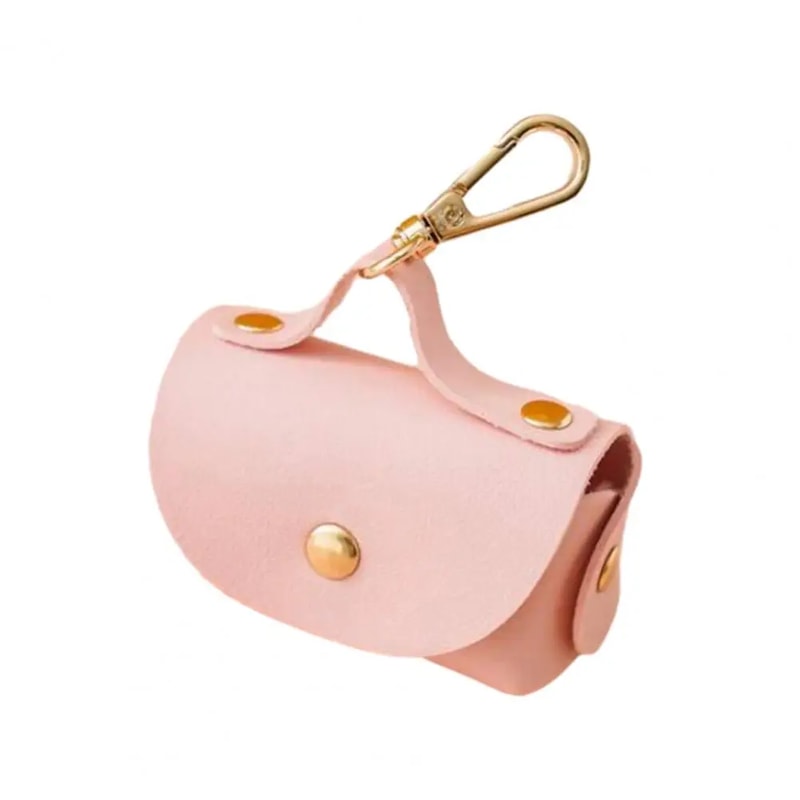 Faux Leather Pet Poop Bag Holder With Dispenser Portable Dog Bag Organizer Stylish Pet Supplies For 4