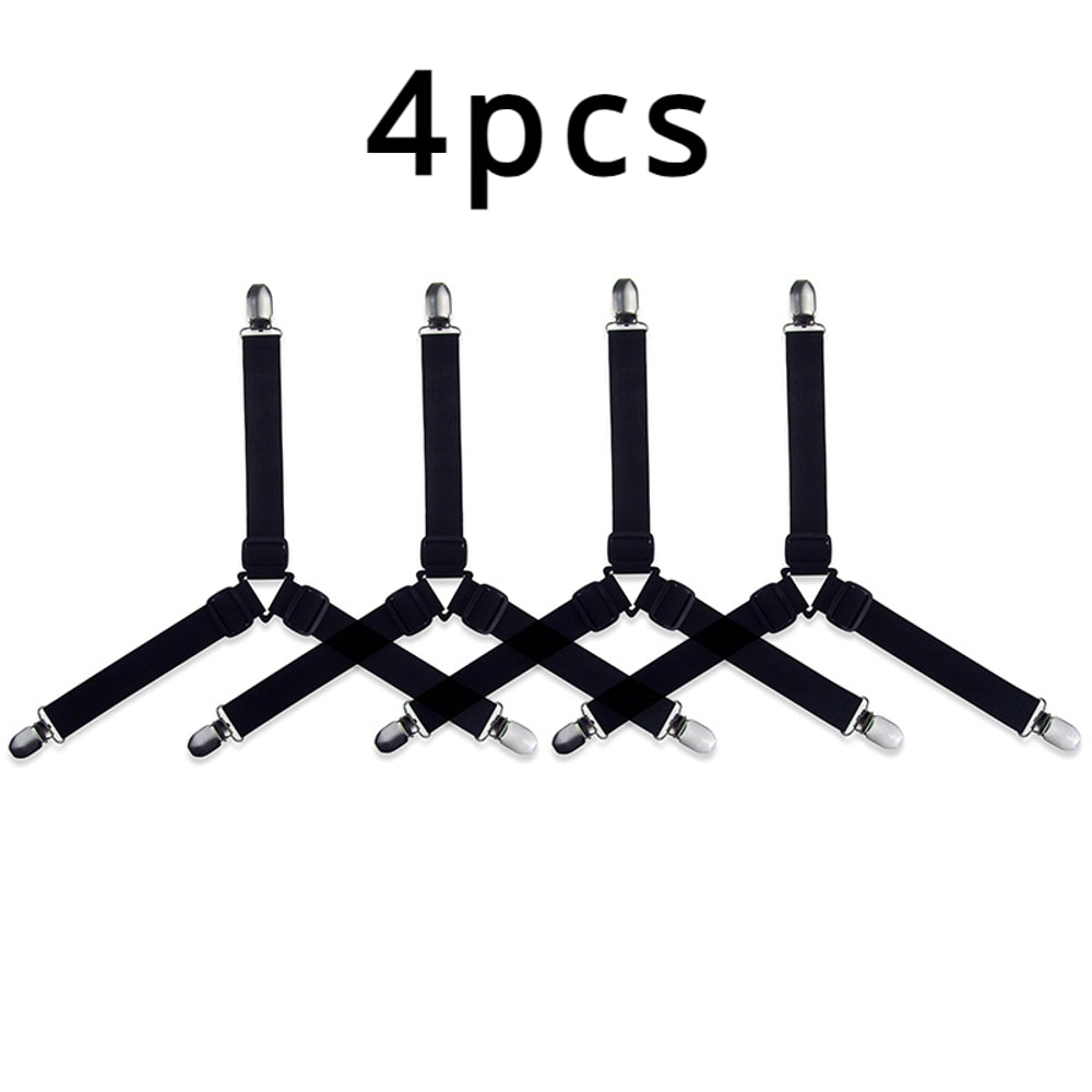 Adjustable Elastic Straps Bed Sheet Fasteners Holder Clips For Mattress Cover Home Organizer 5