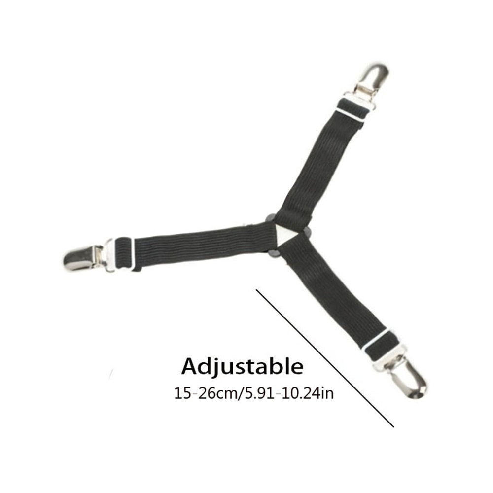 Adjustable Elastic Straps Bed Sheet Fasteners Holder Clips For Mattress Cover Home Organizer 4