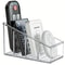 Desk Organizer With Compartments Clear Plastic Remote Control Holder For Home And Office Use 5