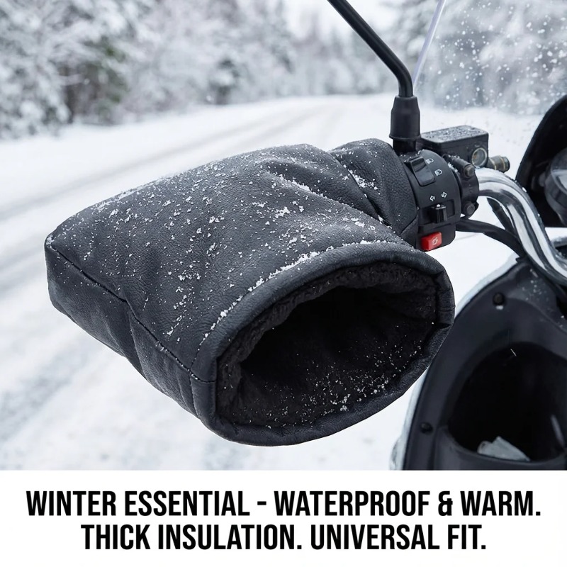 Waterproof Winter Handlebar Gloves Motorcycle Bike Hand Muffs For Cold Weather Warmers 1