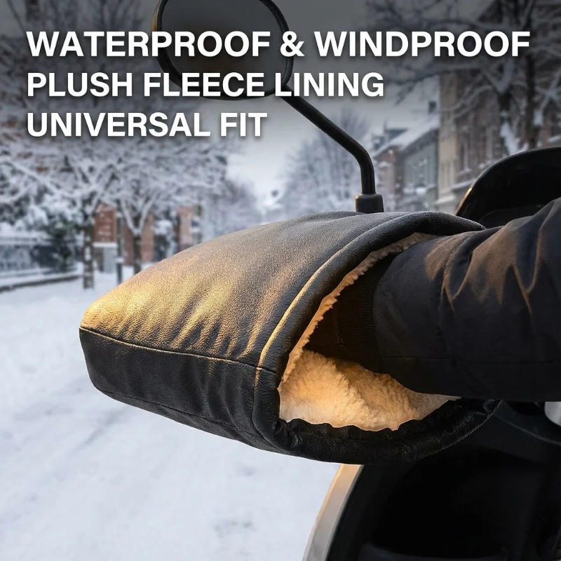 Waterproof Winter Handlebar Gloves Motorcycle Bike Hand Muffs For Cold Weather Warmers 3