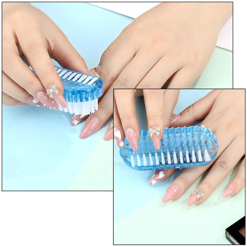 Nail Cleaning Scrubbing Brushes, Durable Double Sided Nail Brush for Hand Nail Scrubbing, Nail Art Manicure Tools