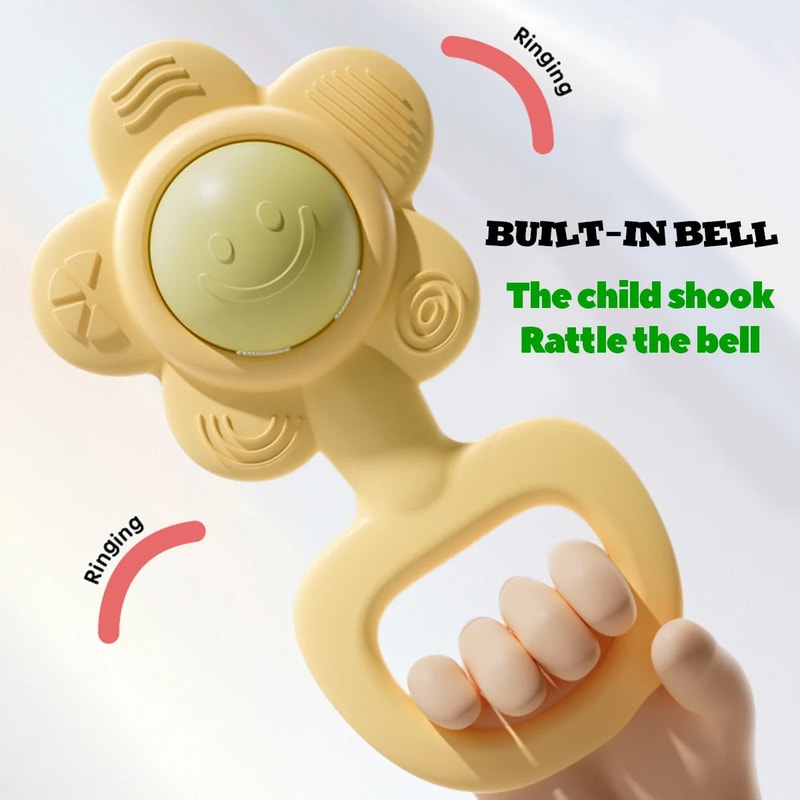 Sunflower Hand Bell Toy, Perfect for Hand Holding Skill Development, Ideal for Boys and Girls, Random Color