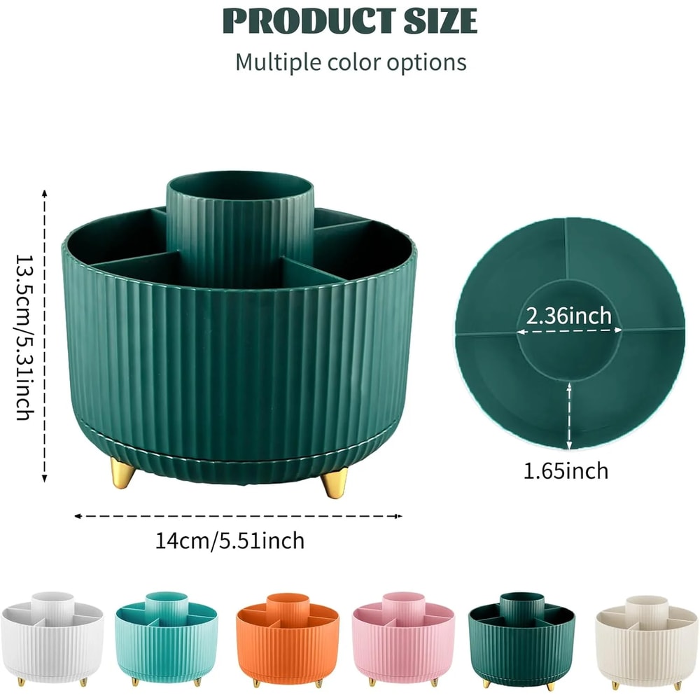 Cosmetic Storage Box With 5 Compartments And Rotation For Easy Access 6