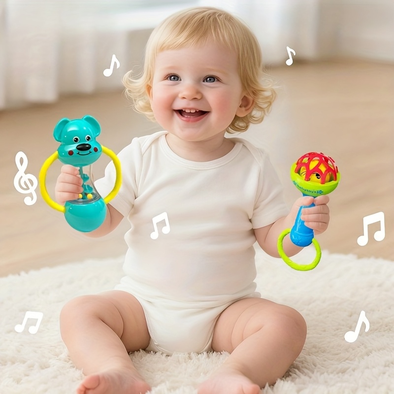 AnimalThemed Blue Style Single Head Bell Vibrant Musical Toy For Toddlers Durable ABS Material For 2