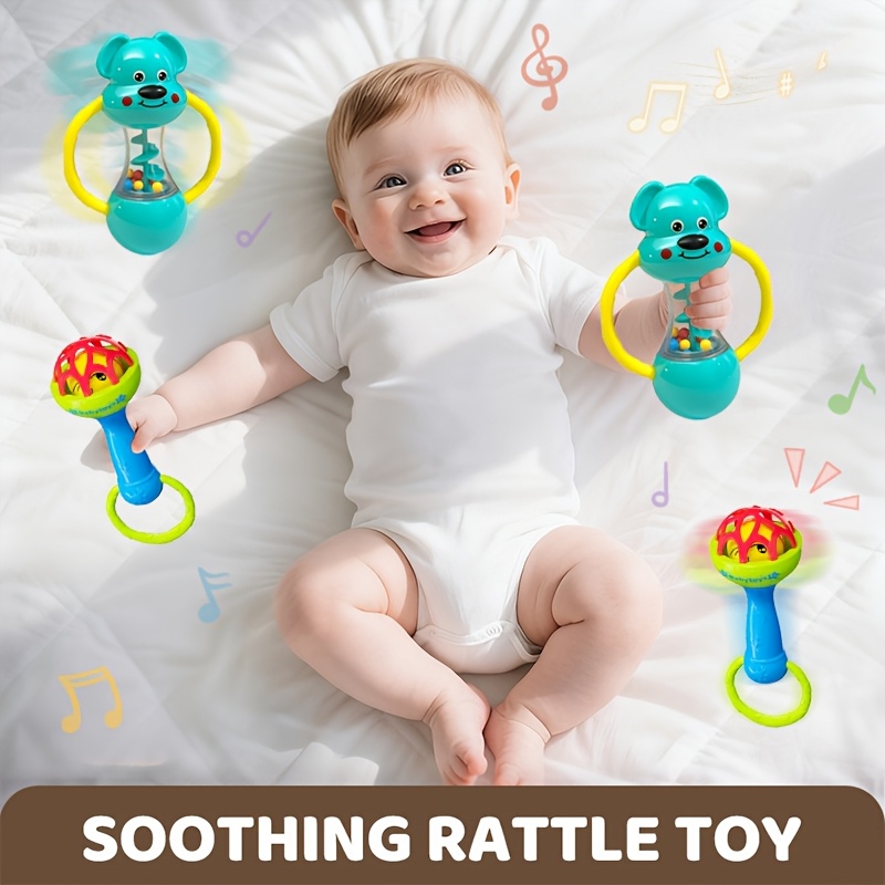 AnimalThemed Blue Style Single Head Bell Vibrant Musical Toy For Toddlers Durable ABS Material For 4