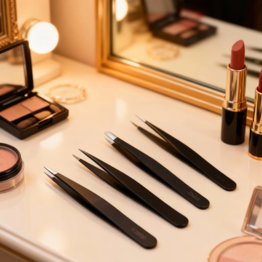 Stainless Steel Eyebrow Tweezers Set Professional Facial Hair Ingrown Hair Removal 1