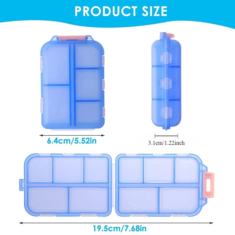 Weekly Travel Pill Organizer Small Portable Pocket Case Pill Box For Pills Storage 5