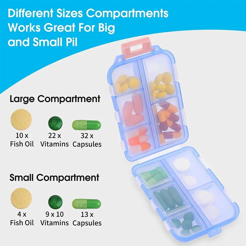Weekly Travel Pill Organizer Small Portable Pocket Case Pill Box For Pills Storage 4