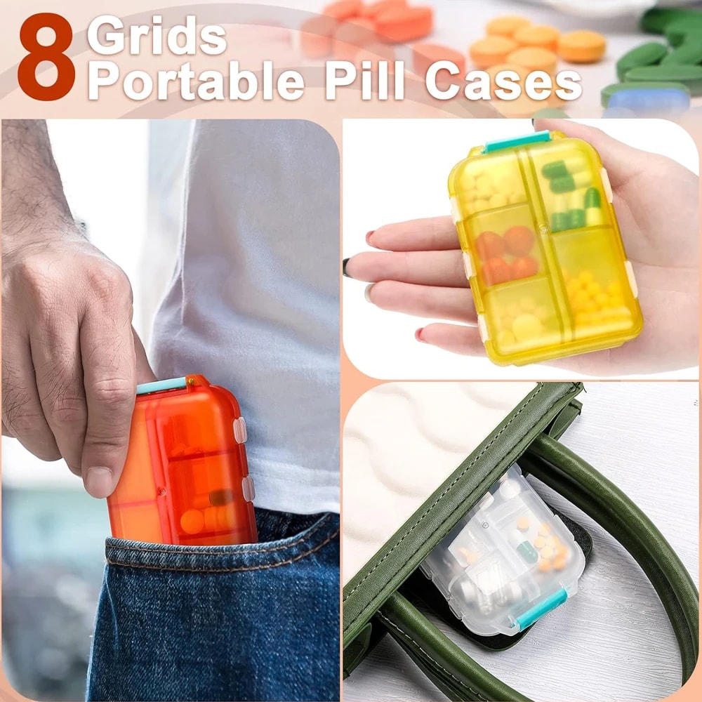 Weekly Travel Pill Organizer Small Portable Pocket Case Pill Box For Pills Storage 3