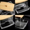 Acrylic Square Storage Box with Bamboo Cover Household Cotton Swab Tank for Bathroom Bedroom