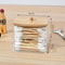 Acrylic Square Storage Box with Bamboo Cover Household Cotton Swab Tank for Bathroom Bedroom