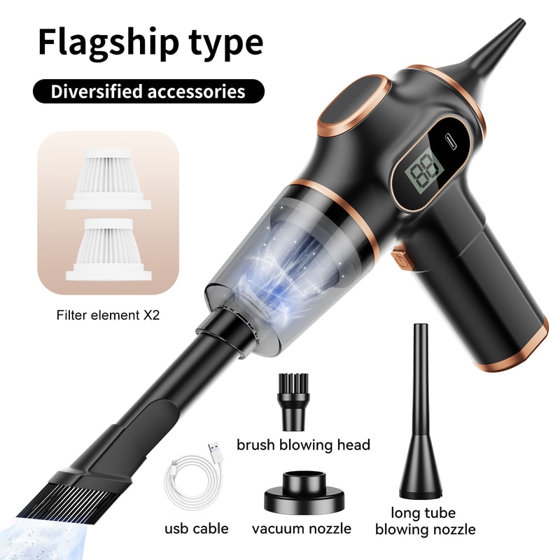 ABS Wireless Car Vacuum Cleaner, High-Power Mini Vacuum for Home, Office, Sofa, and Carpet Cleaning