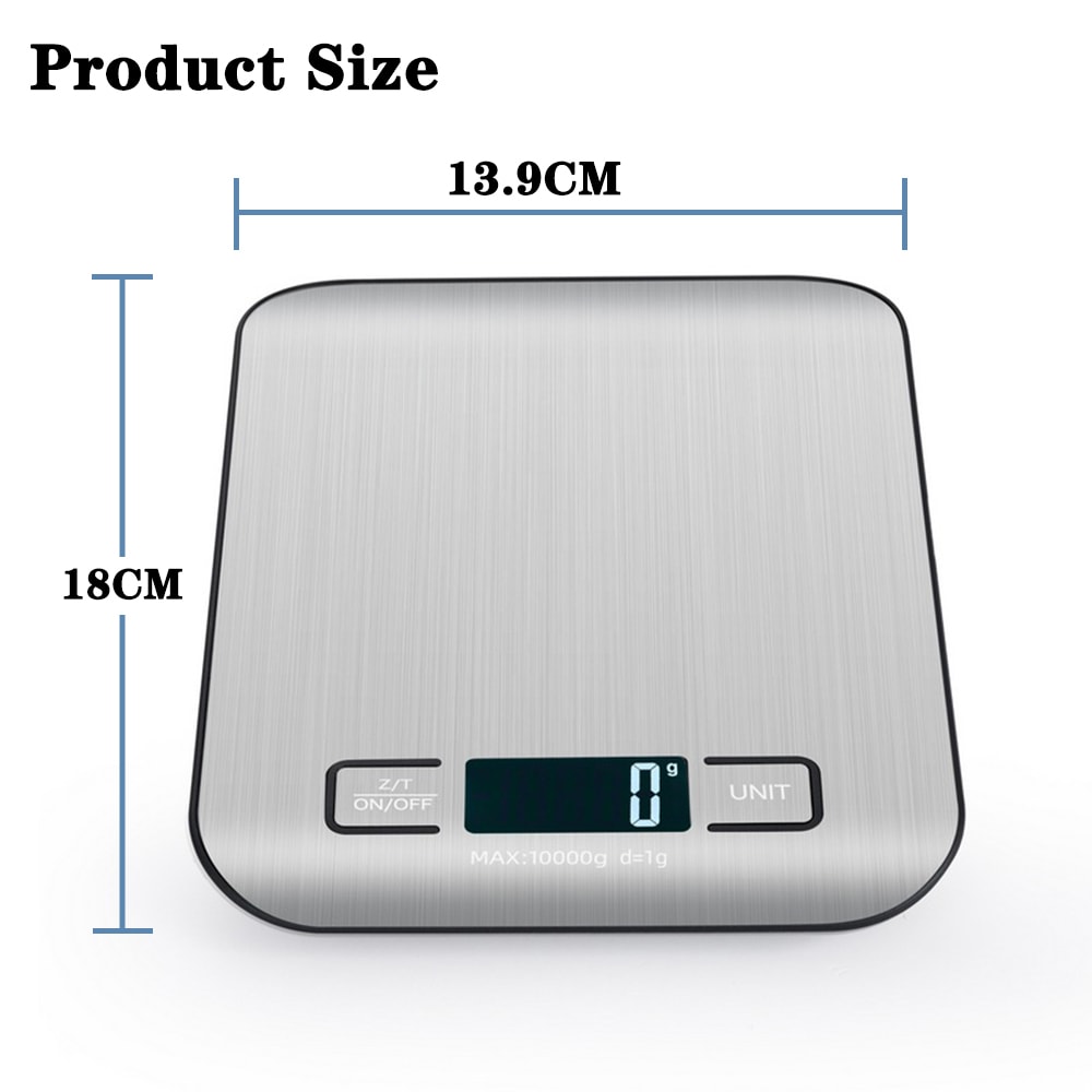 Stainless Steel Electronic Kitchen Scale LCD Display Weighing Baking Tools Jewelry Food Snacks 4