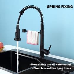 kitchen pull down spring sink faucet rotational hot cold mixer tap