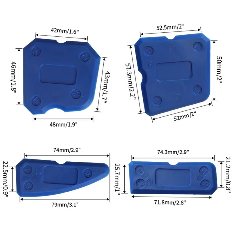 Sealant Scraper Tool Set Silicone Glass Grout Remover Caulking Hand Spatula For Home Finishing And 4