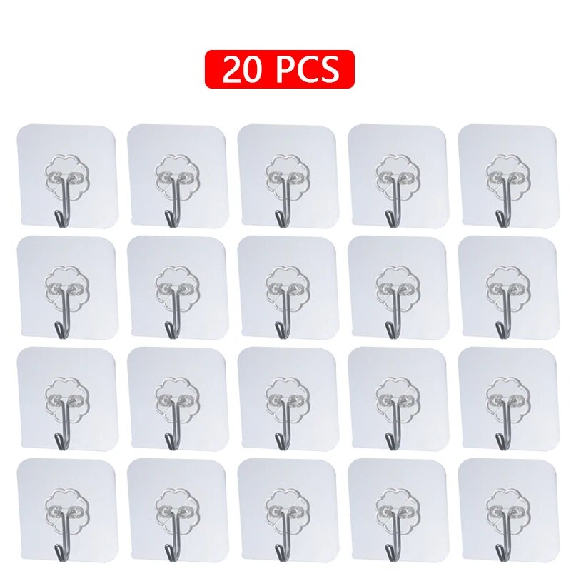 SelfAdhesive Stainless Steel Transparent Hooks For Bathroom Towel Storage Clothes Key Pendant Organ 7