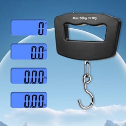 hanging digital scale with lcd display fish weight luggage hook travel kitchen weighing scale