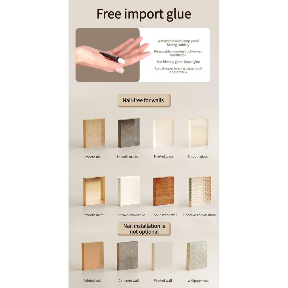 Aluminum Alloy No Drill Toilet Paper Holder WallMounted Tissue Rack Bathroom Storage 5