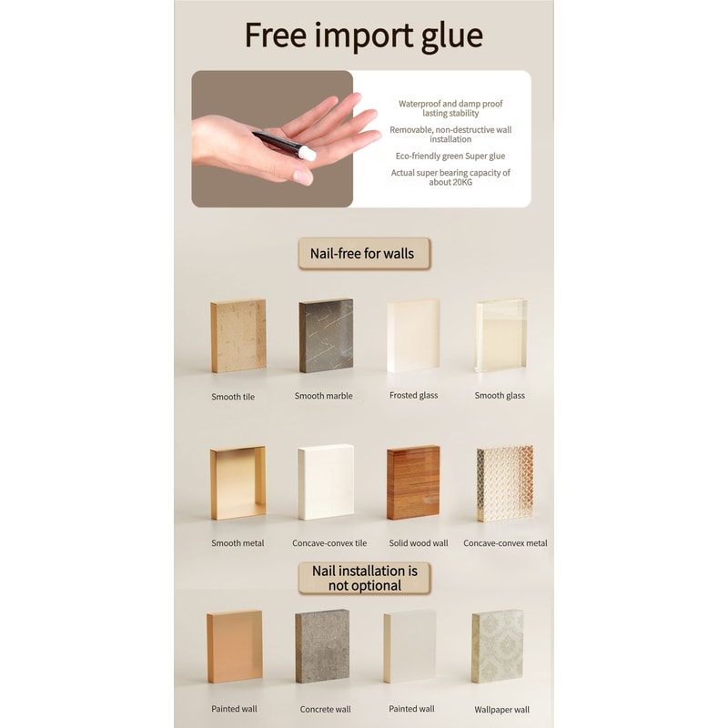 Aluminum Alloy No Drill Toilet Paper Holder WallMounted Tissue Rack Bathroom Storage 5